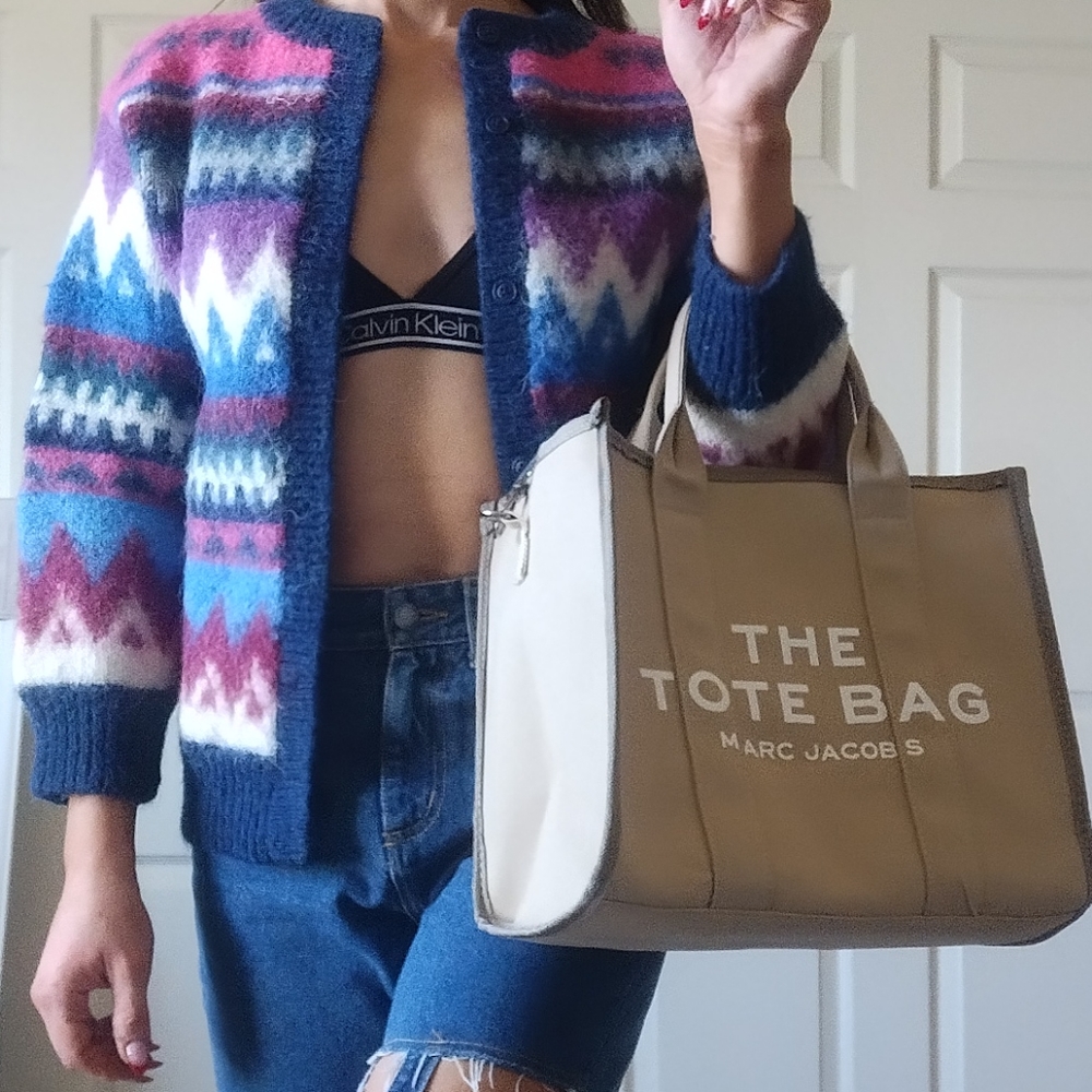 Hand Knit Nordic Fair Isle Wool Sweater Cardigan